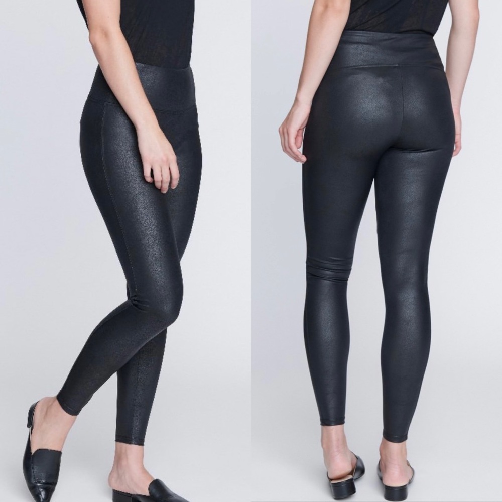 Seven7 Black Faux Leather Leggings size XXL XX-Large ULTRA HIGH RISE SCULPTING
